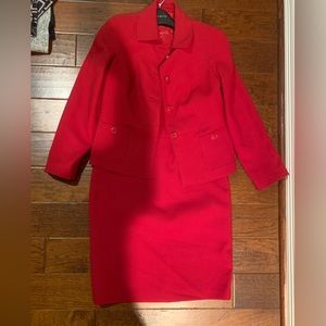 EUC Talbots Red Wool Blend Suit Set 10/12